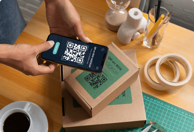 Embed QR codes on product packaging