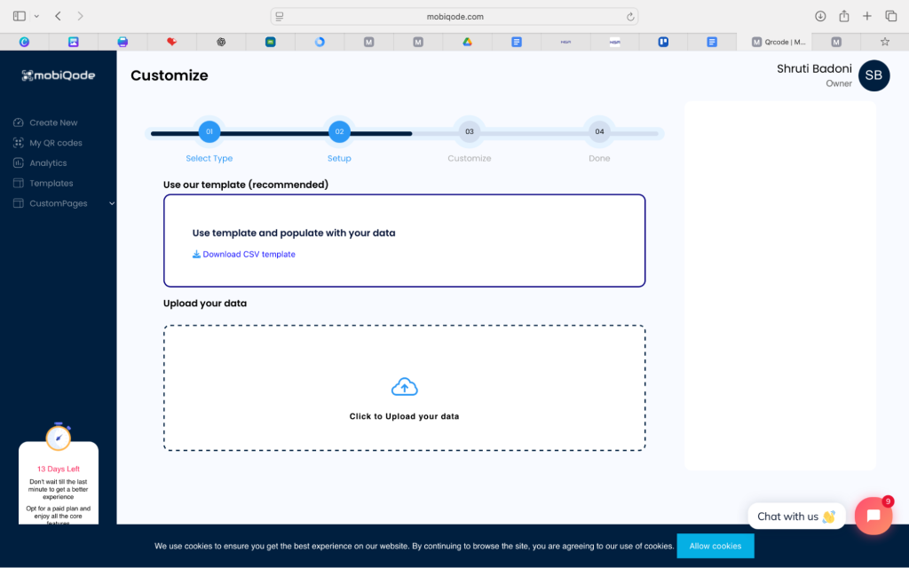 mobiQode Bulk QR code
