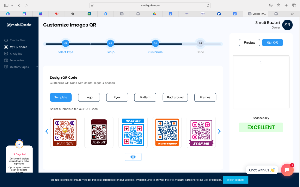 mobiQode QR Code Templates