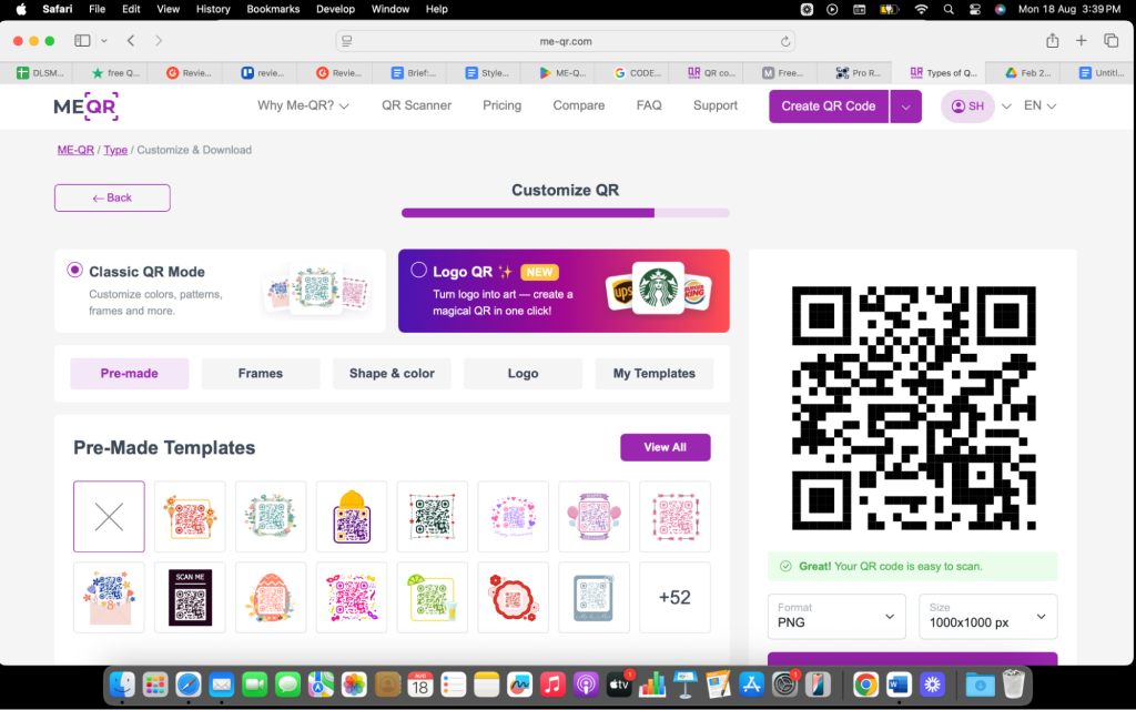 ME QR review by mobiqode