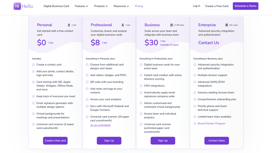 Popl plans and pricing