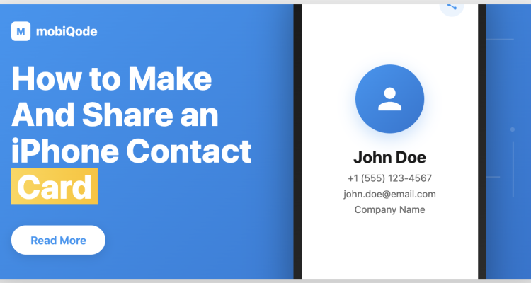 How To Make And Share an iPhone Contact Card