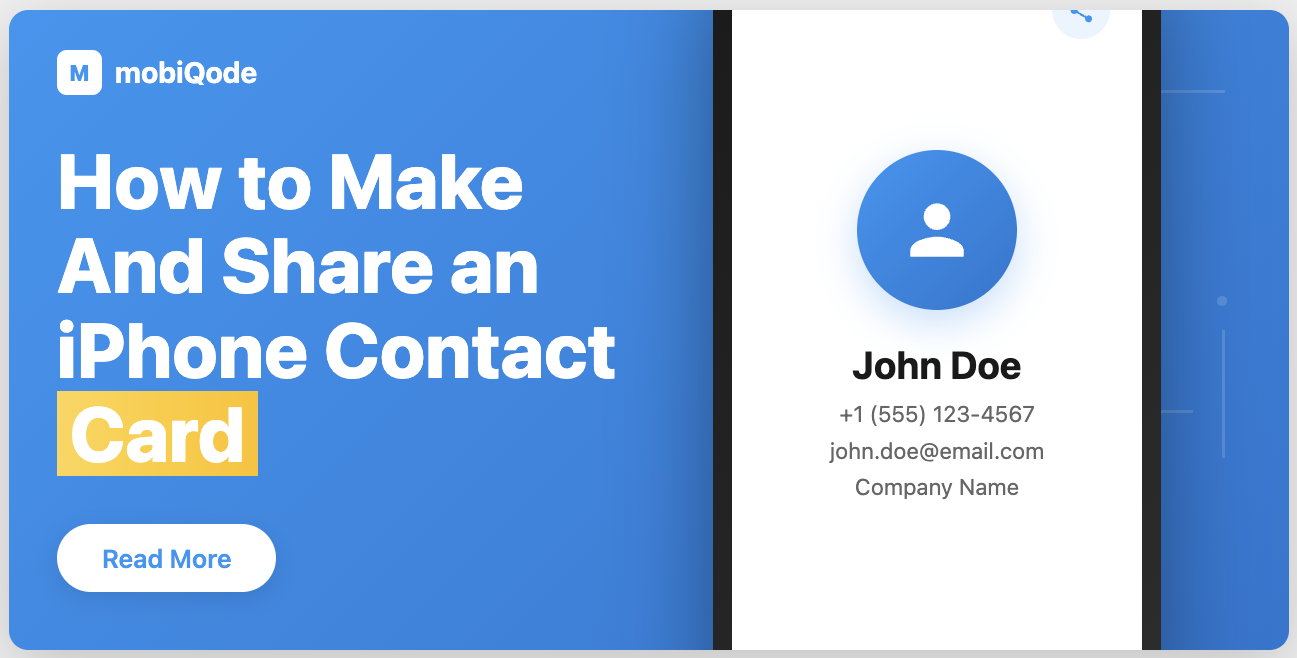 How To Make And Share an iPhone Contact Card
